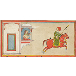 別れを告げる王と王妃（インド・19世紀前半）縦125mm