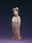 加彩婦女俑(中国・唐時代・8世紀） 高373mm