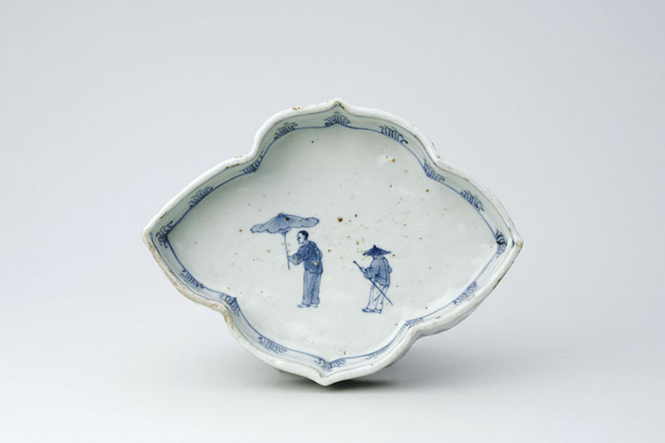 中国明時代　古染付人物画小皿11枚　直径約8.8㎝　東Y6-0129☆2Fトコト時間指定はできません