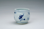 古染付唐子遊図茶碗（中国・明時代・17世紀）高85mm 径98mm