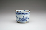 古染付松竹梅図筒茶碗（中国・明時代・17世紀）　高78mm 径93mm