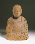 木彫神像僧形八幡（平安時代・10～11世紀） 高222mm　※