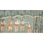 『ラーマーヤナ』より　森を行くラーマ（インド・16～17世紀）縦106mm